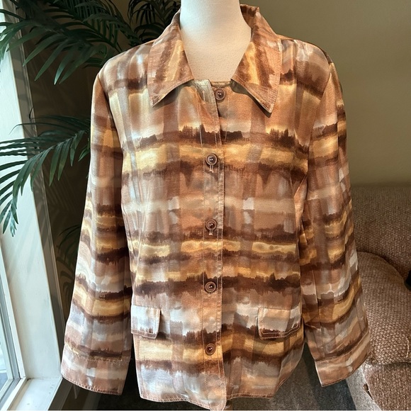 Susan Graver lightweight lined button down blazer - Picture 2 of 8